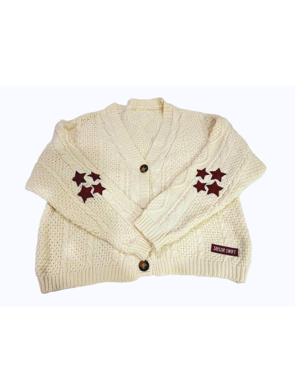 Taylor Swift Red (Taylor's Version) Star Patch Cardigan M/L Official LE - Picture 2 of 10
